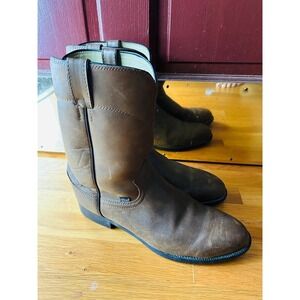 Mens Justin Basics Roper Western Boots Size 12D Style JB3001 Color Brown